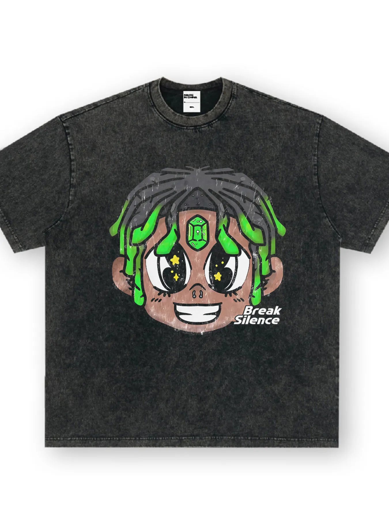 Men's oversized streetwear T-shirt by Plush Fashion Hub with colorful cartoon graphic on cotton-blend fabric.