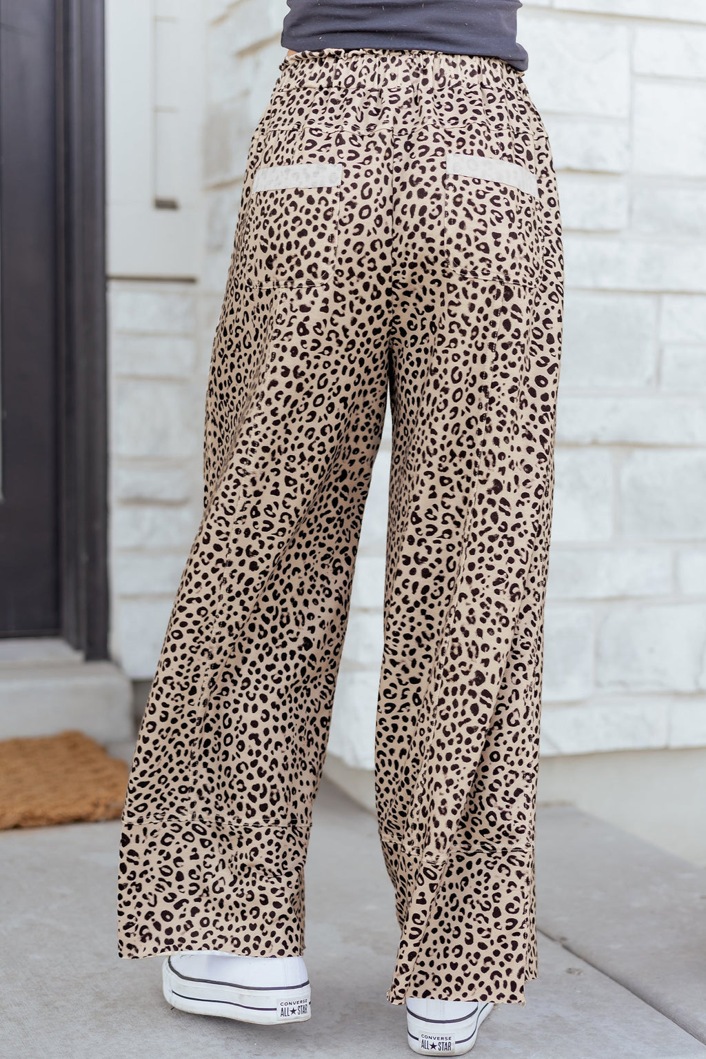 Aitana Leg Terry Knit Pants by Threaded Pear, stylish casual pants with a comfortable knit fabric and relaxed fit.