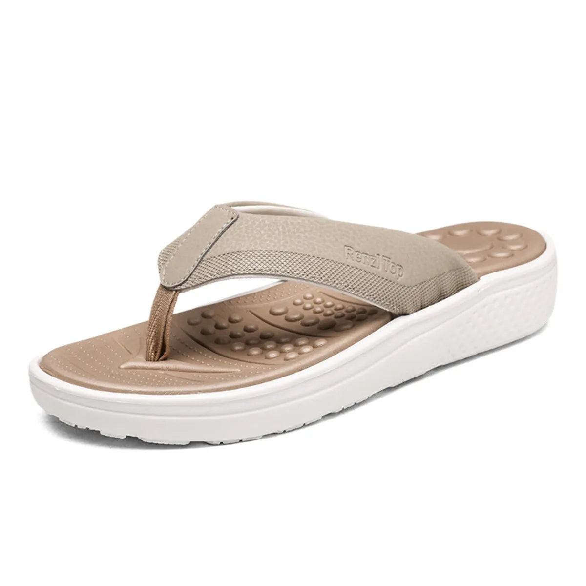 Plush Fashion Hub toe post platform sandals featuring a stylish design with a comfortable footbed and ankle strap.
