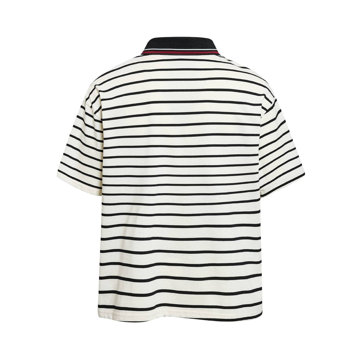 Eprolo college emblem embroidered short-sleeved shirt with a classic collar and detailed embroidered college logo on the chest.