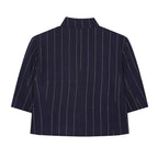 Linen striped jacket+striped pants set