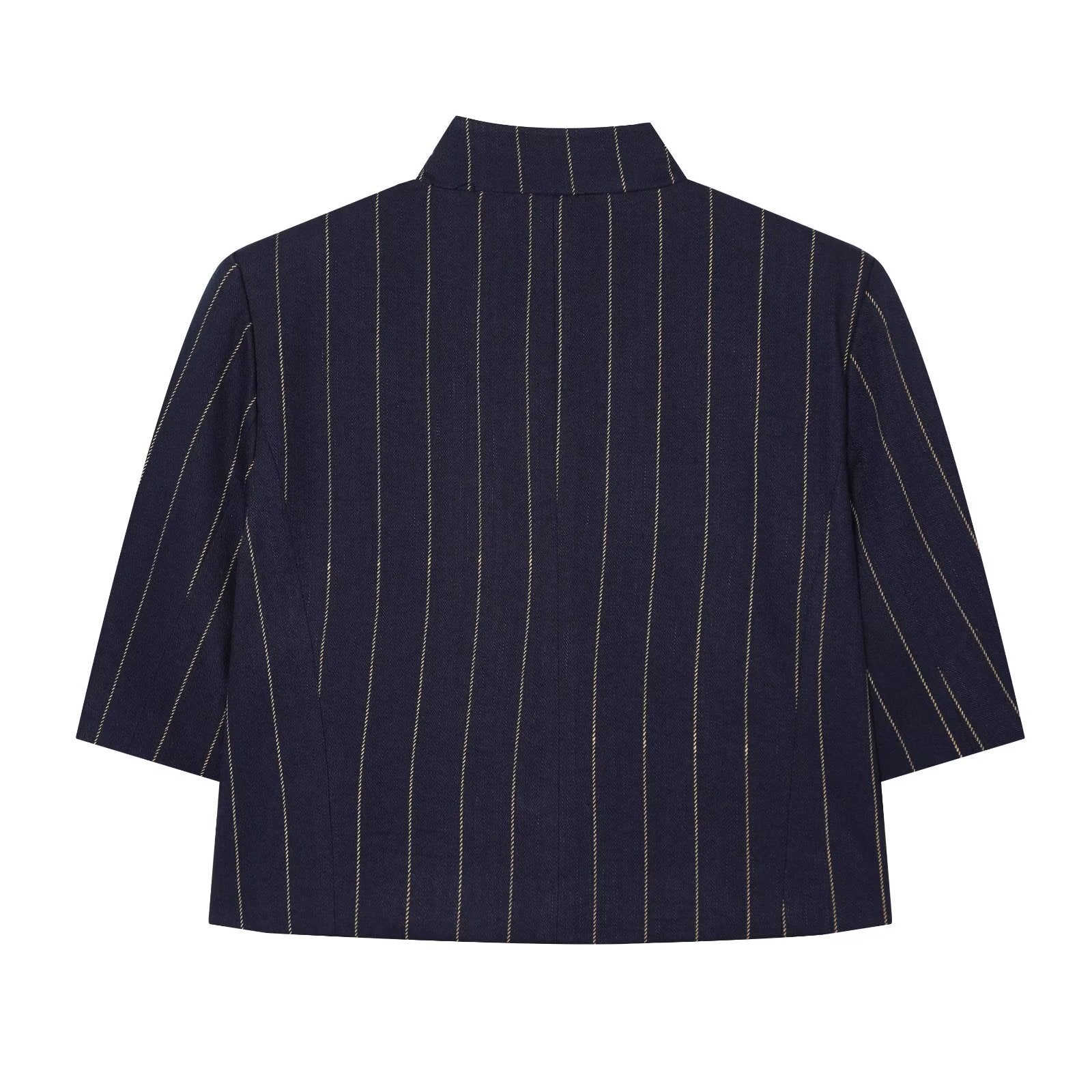 Linen striped jacket+striped pants set