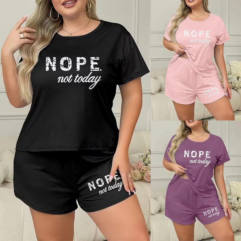Eprolo summer fashion letter print loungewear set featuring a comfortable matching top and pants in breathable fabric.