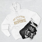 Black hoodie from Wear Your Worship's Not Everything Needs a Response SEEN. Identity Line, featuring bold text design on the front.