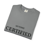 Printify Certified Classic 60 Years T-Shirt featuring a vintage-style design on a comfortable cotton t-shirt.
