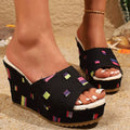 Shopimist open toe wedge sandals with a stylish design, featuring a comfortable wedge heel and open toe for warm-weather style.