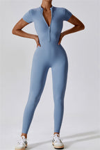 Fitglutes Activewear Mia Belle jumpsuit for women, black athletic jumpsuit with fitted design, ideal for gym and workout sessions.