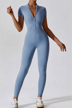 Fitglutes Activewear Mia Belle jumpsuit in black, fitted one-piece gymwear with sporty design and comfortable fabric.