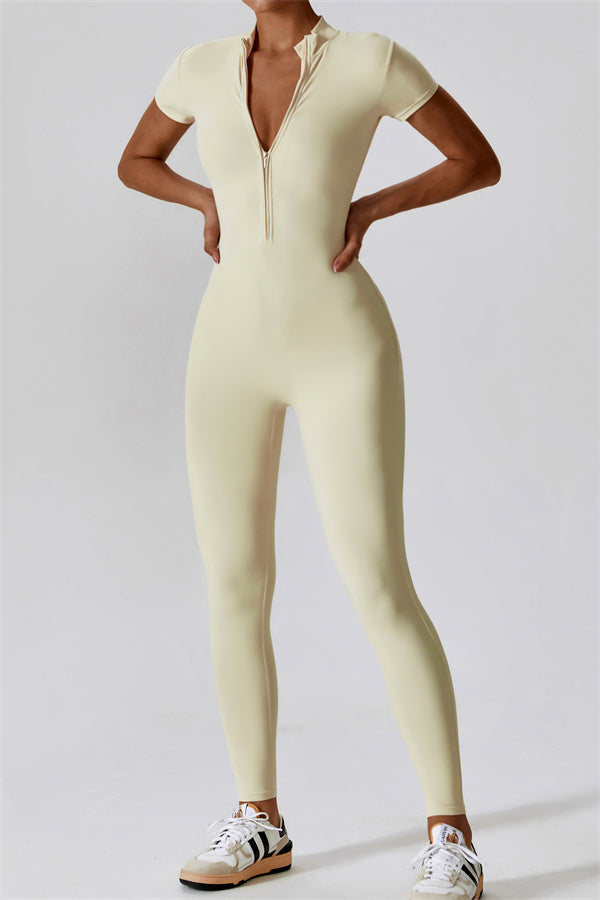 Fitglutes Activewear Mia Belle jumpsuit in black, form-fitting gym jumpsuit with wide straps and athletic design for workouts.