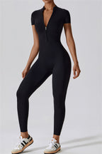 Fitglutes Activewear Mia Belle jumpsuit, black sportswear with fitted design, perfect for gym and workout sessions.