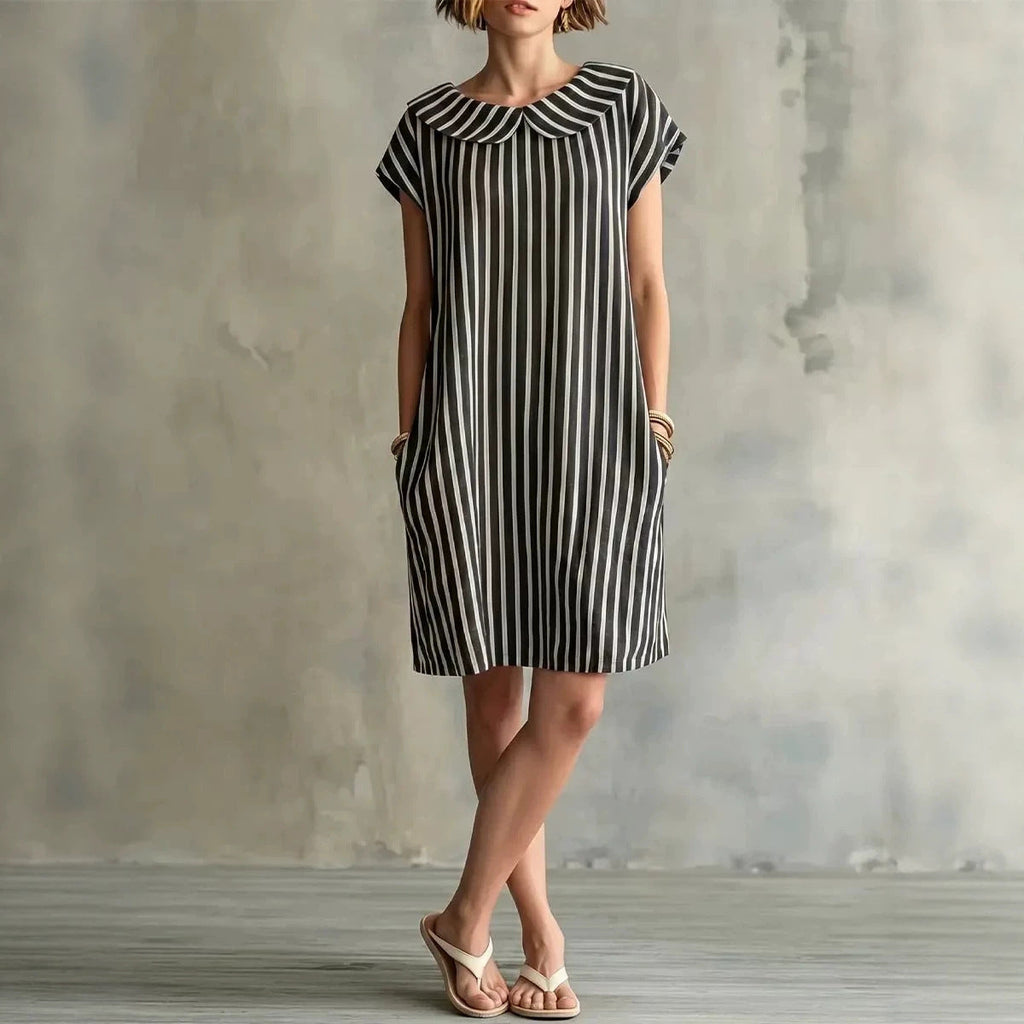 Women's striped high-waist sleeveless bodycon midi dress by Plush Fashion Hub, showcasing a casualwear style with a fitted silhouette.
