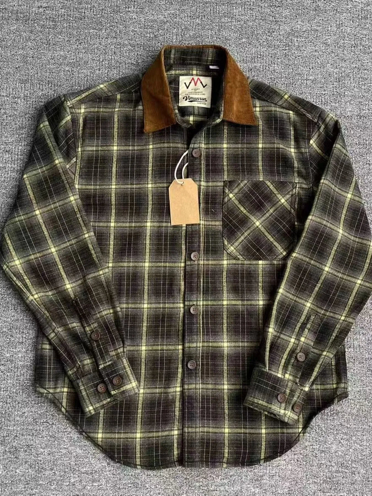 Men's plus size oversized plaid button-up shirt by Plush Fashion Hub, featuring a classic checkered pattern and relaxed fit.