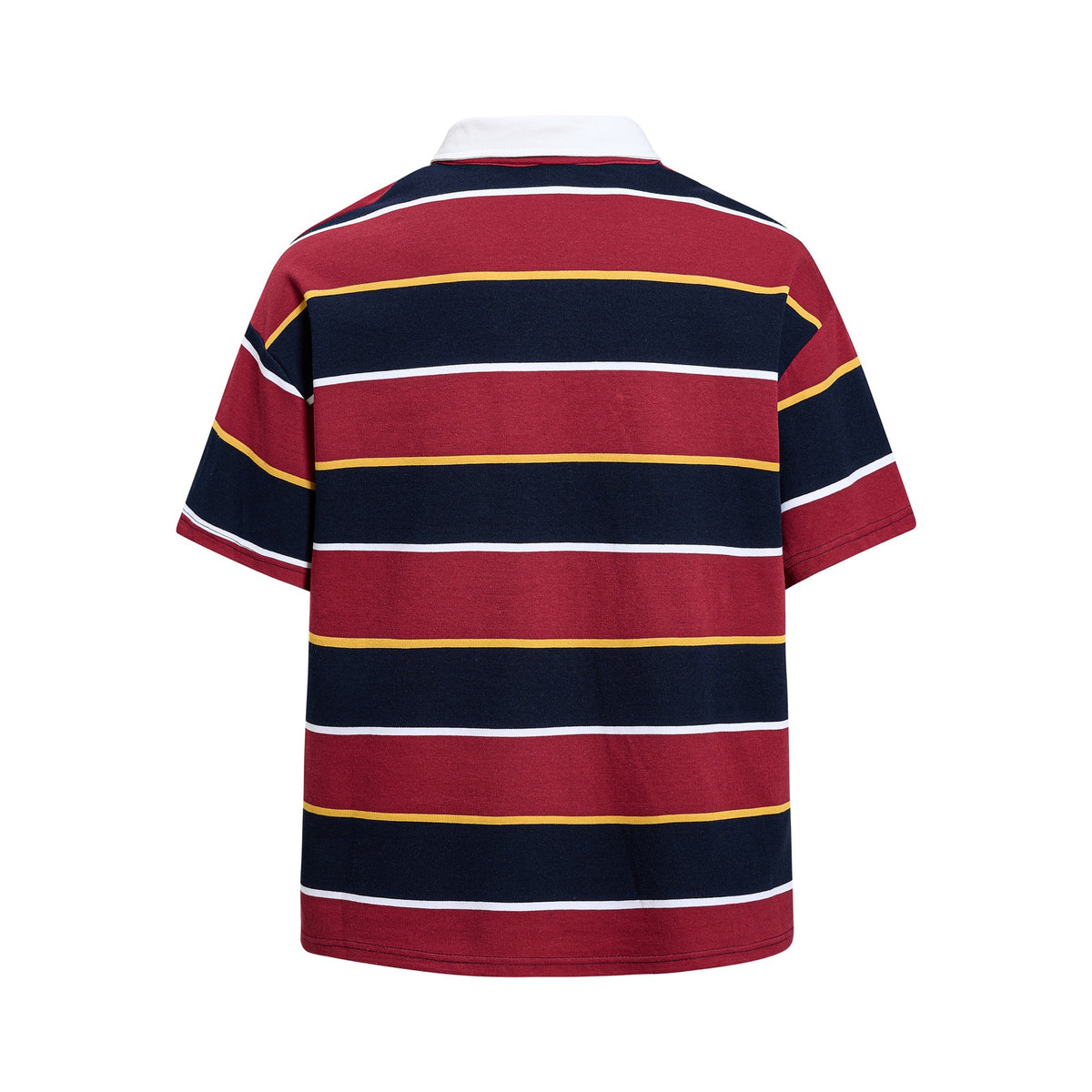 Embroidered stripe short sleeve shirt by eprolo featuring a stylish emblem design and casual fit.