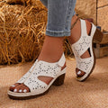Open toe block heel sandals by Shopimist with tan straps and chunky heel, perfect for casual or dressy summer outfits.