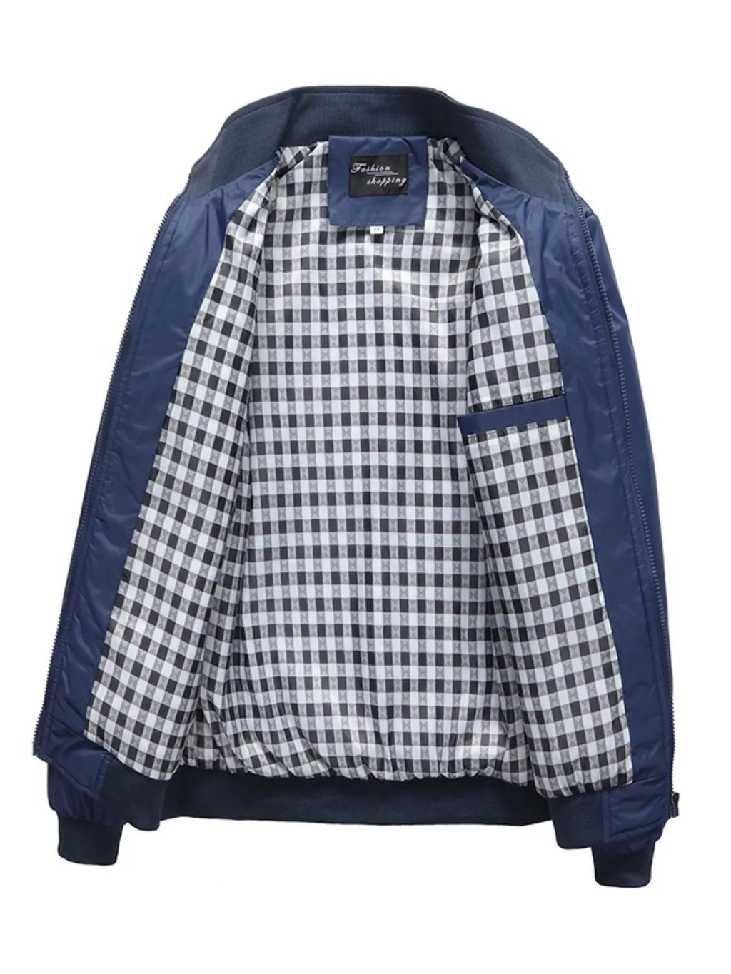 Men's plus size casual lightweight jacket with stand collar by Shopimist, shown in a relaxed fit and soft fabric.