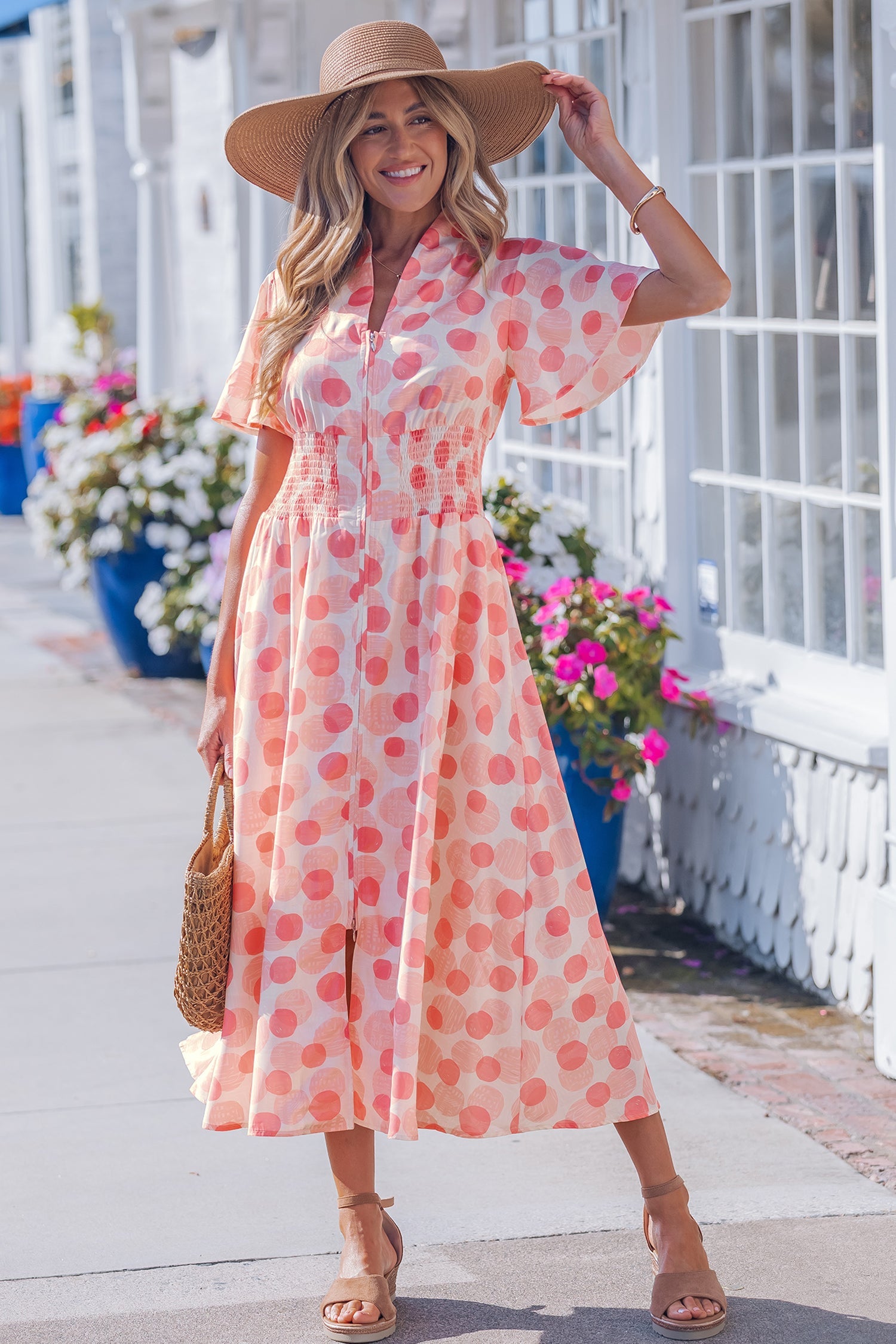 Long Talia Zip Up Maxi Dress by Threaded Pear featuring a fitted silhouette and a front zipper detail.