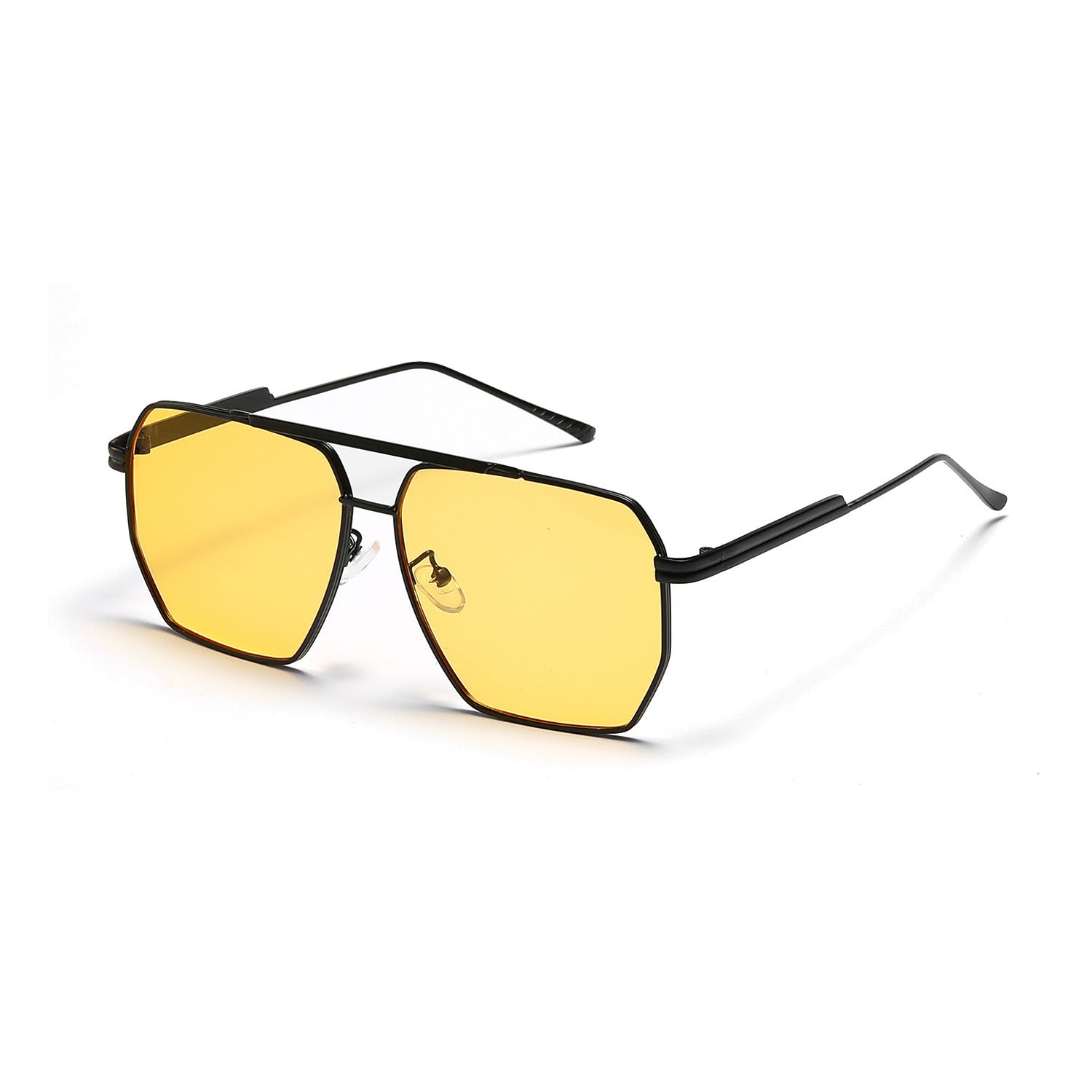 Large retro-style sunglasses with double beam frames and UV400 protection, featuring plush fashion hub branding.