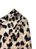 Leopard print one-shoulder top and matching pants set by Simply Love, stylish and trendy outfit for casual or party wear.