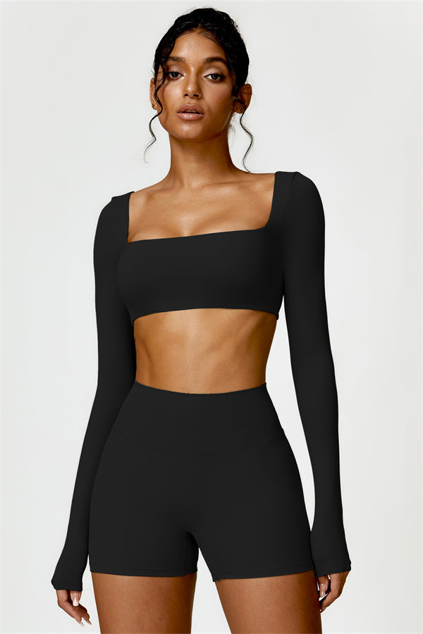 Fitglutes Activewear Olivia crop top and shorts 2-piece matching set, gym and workout sportswear, stylish and comfortable activewear outfit