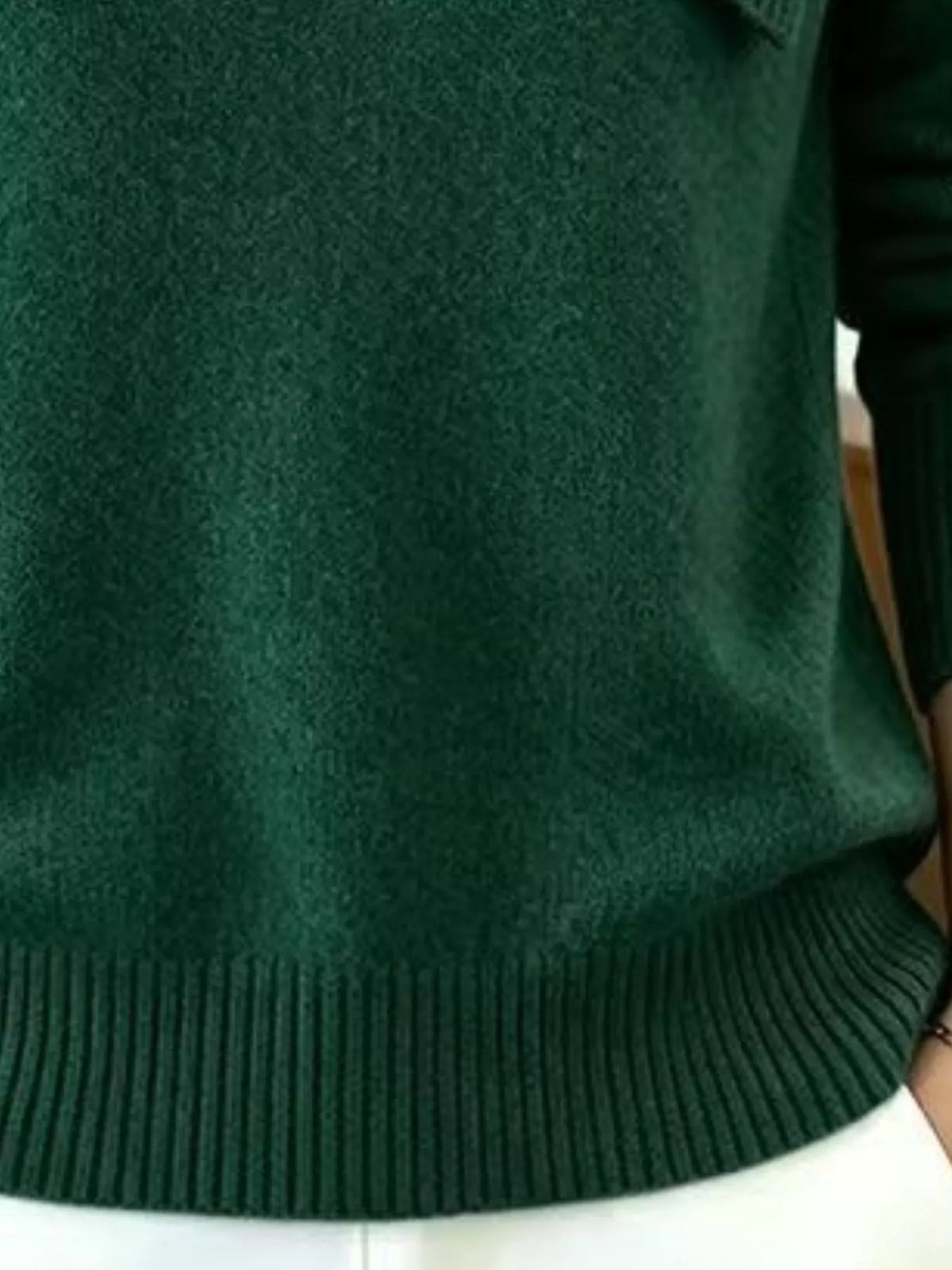 Plus size asymmetric ribbed collar sweater by Trendsi, showing a close-up of the textured fabric and stylish collar detail.