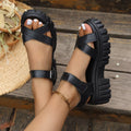 Shopimist platform ankle strap sandals with chunky heels and open toe design, featuring a stylish ankle strap for a secure fit.
