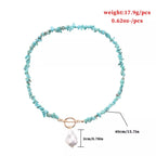Turquoise irregular pearl necklace by Shopimist featuring uneven-shaped pearls on a delicate chain.