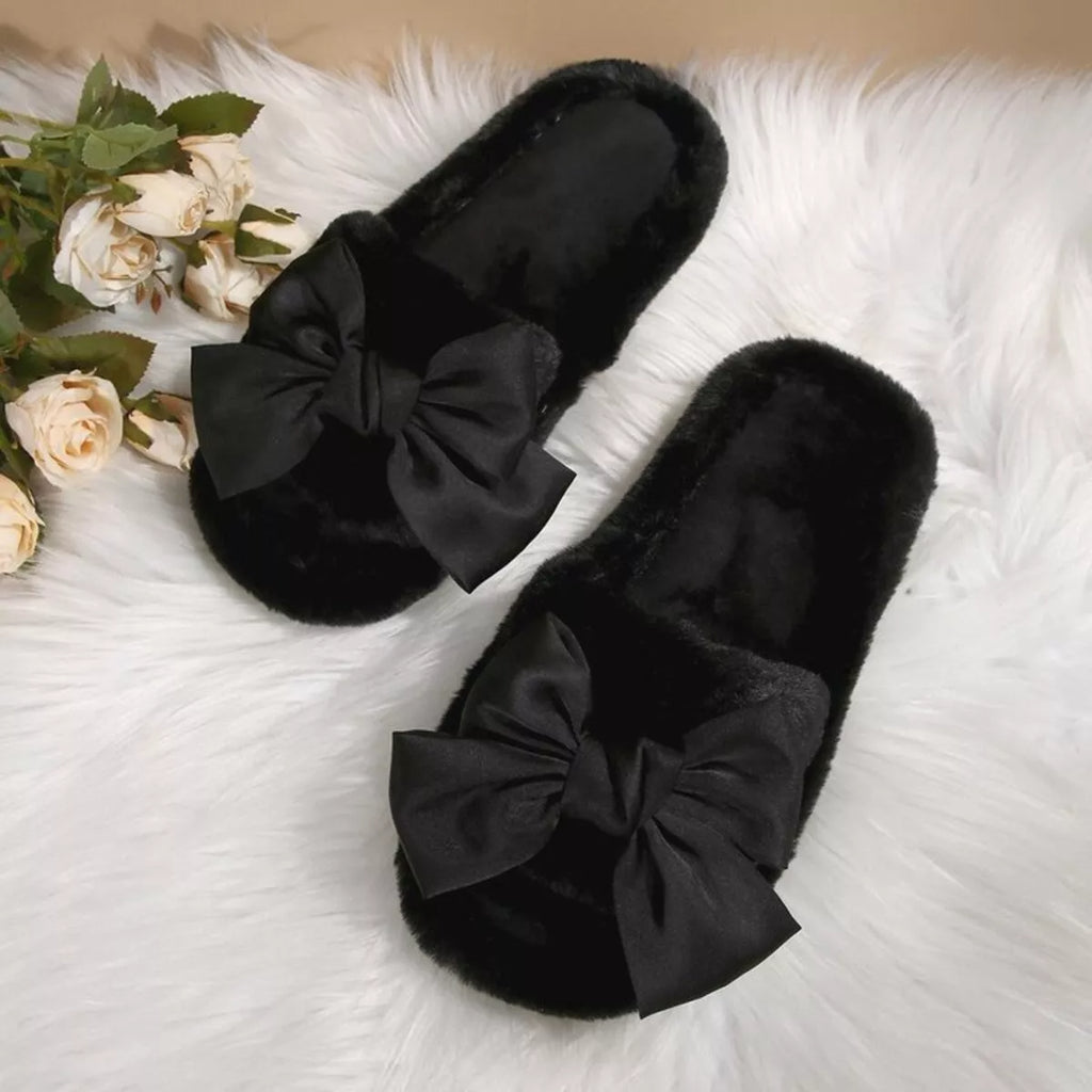 Shopimist bow open toe flats slippers featuring a stylish bow detail and comfortable slip-on design, ideal for casual wear.