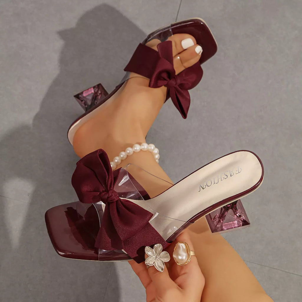 Open toe bow sandals by Shopimist featuring stylish design and comfortable straps, perfect for summer footwear.