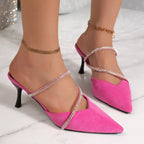 Shopimist point toe kitten heels sandals with sleek design and low heel, perfect for stylish and comfortable wear.