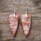 Natural stone geometric shape earrings by Shopimist featuring modern, minimalist design with smooth, polished stone surfaces.