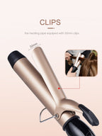 Ceramic curling iron by Trendsi with anti-scald fast heating for safe, professional hair styling and curling.