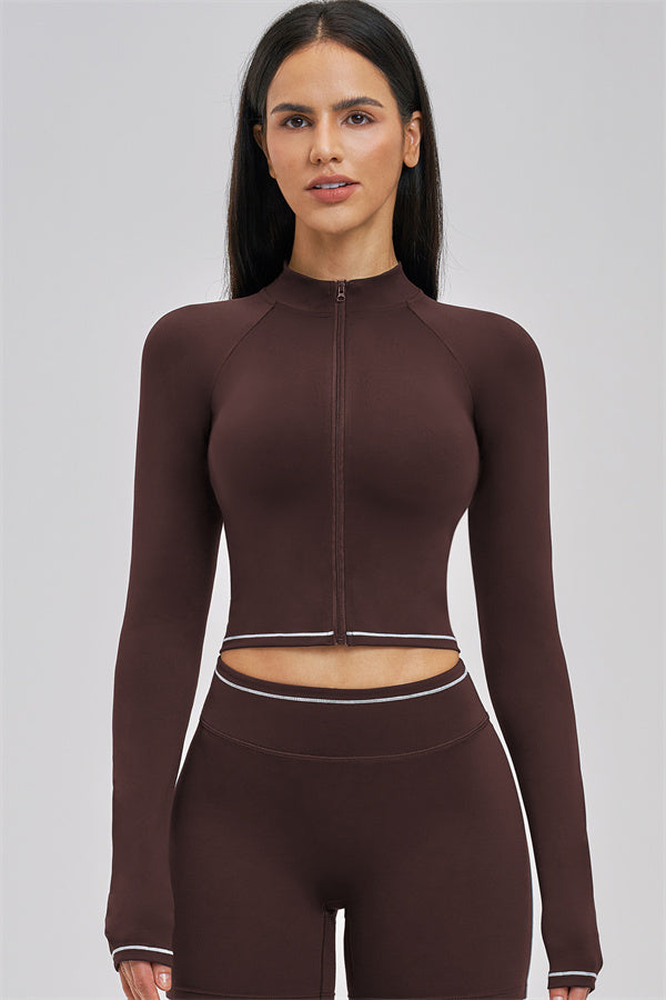 Fitglutes Activewear Unbound Jacket Shorts 2-piece set with matching cropped jacket and high-waisted shorts for workout or gym wear.