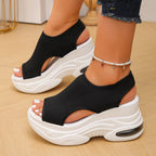 Shopimist peep toe platform sandals featuring a sleek design and chunky heels, perfect for stylish summer footwear.
