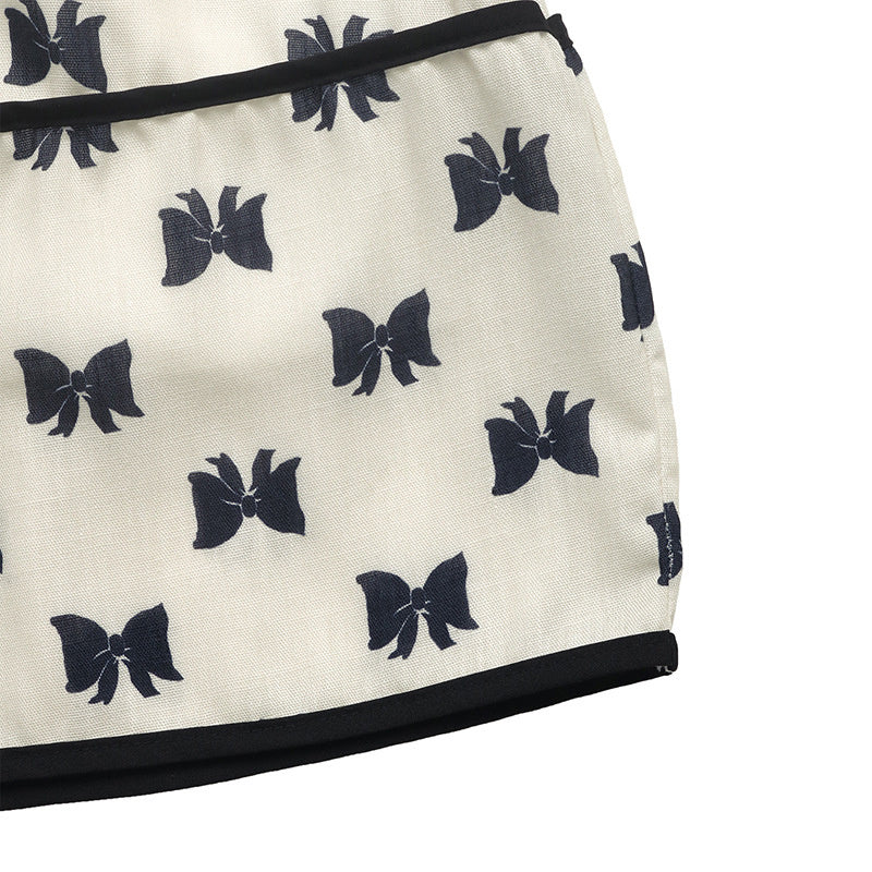 Elegant summer dress by FitiqueFit with shoulder strap bow decoration and bow print, perfect casualwear for warm weather.
