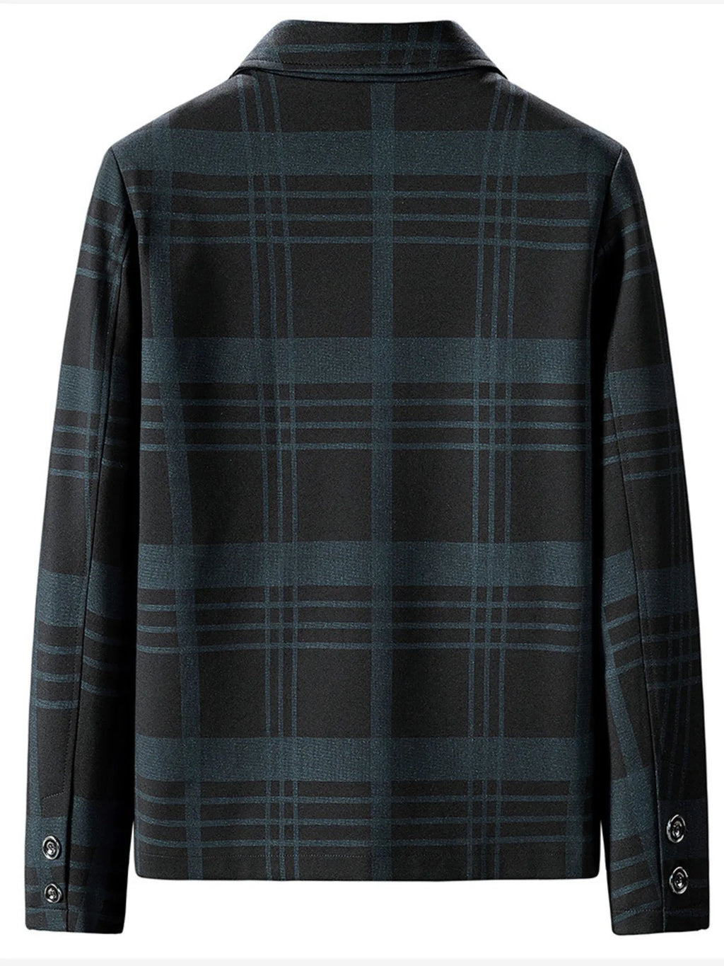 Men's plus size plaid zip-up jacket by Shopimist, featuring a stylish plaid pattern and front zipper closure.