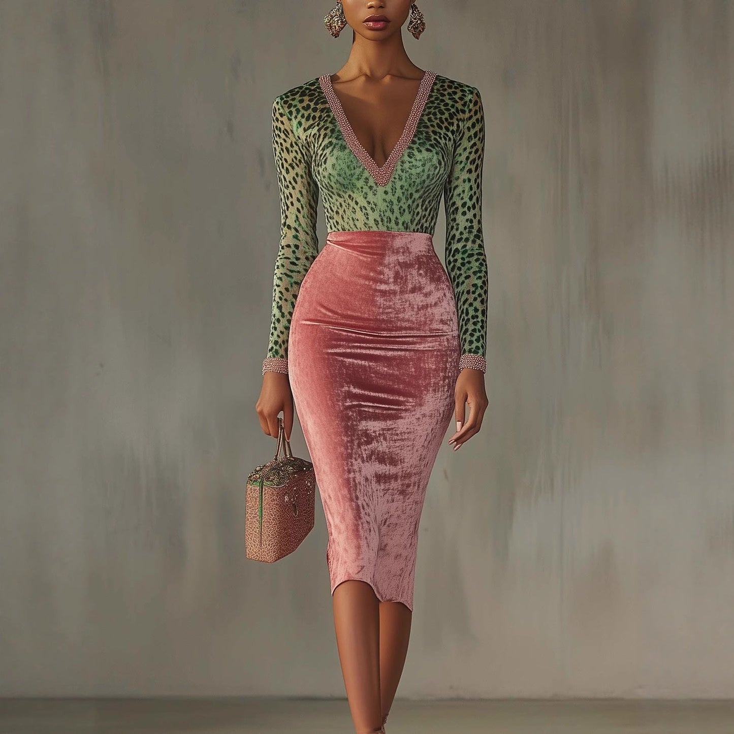 Shiny, Stretchy Velvet Bodycon High-waist Mermaid Skirt LadyShow.Store