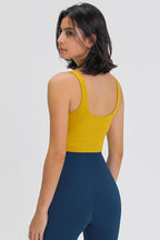 Millennia Scoop Back Sports Bra by Trendsi, active wear top with a scoop back design, stretchy fabric, and supportive fit.