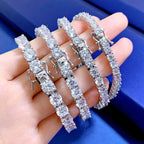 High carbon diamond bracelet in 925 silver featuring intricate details and a polished finish, showcasing elegant jewelry design.