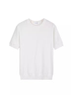 Plus size men's casual knitted short sleeve T-shirt from Trendsi, featuring a comfortable, stylish fit and soft knit fabric.