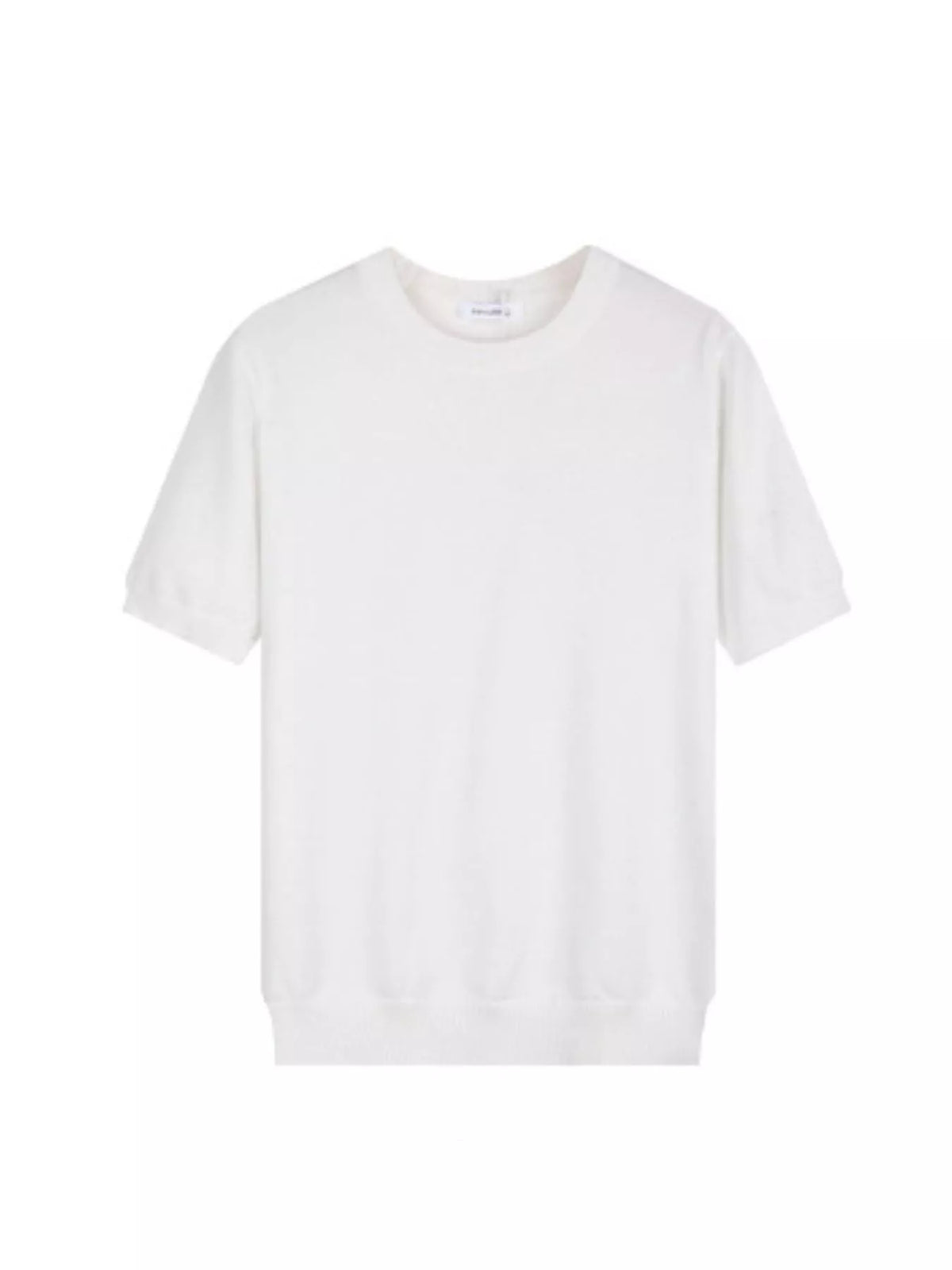 Plus size men's casual knitted short sleeve T-shirt by Plush Fashion Hub, showcasing a comfortable, stylish tops with a soft knit fabric.