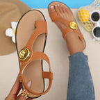 Shopimist toe loop flats sandals featuring a sleek design with open toes and comfortable slip-on style.