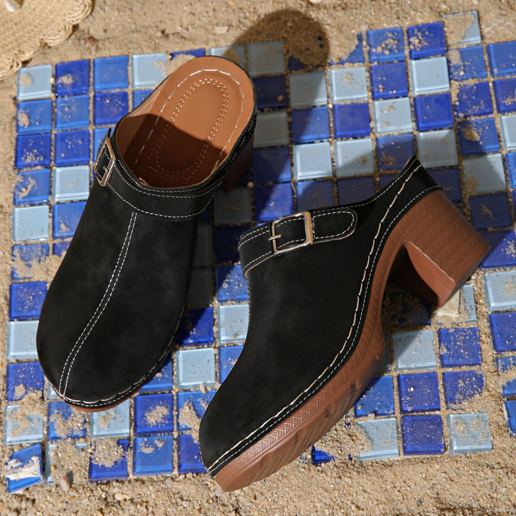Women's round toe platform slip-on comfort shoes by Trendsi, lightweight daily footwear with a stylish and supportive design.