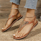 Shopimist toe post flats sandals with minimalist design and comfortable straps, perfect for casual summer wear.