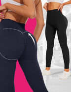 High-waisted seamless cropped leggings by FitiqueFit, shown in black, designed for activewear with a snug, flexible fit.