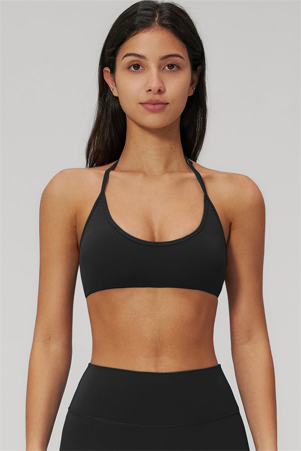 Fitglutes Activewear Rapture Sports Bra and Shorts 2-piece set, black gymwear for workout and fitness activities.