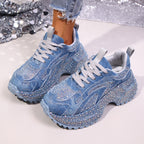 Rhinestone lace-up sandal from Plush Fashion Hub featuring sparkling rhinestones and stylish design.
