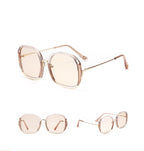 Colorful large half frame UV400 sunglasses by Plush Fashion Hub, stylish eyewear with vibrant lenses and trendy design.