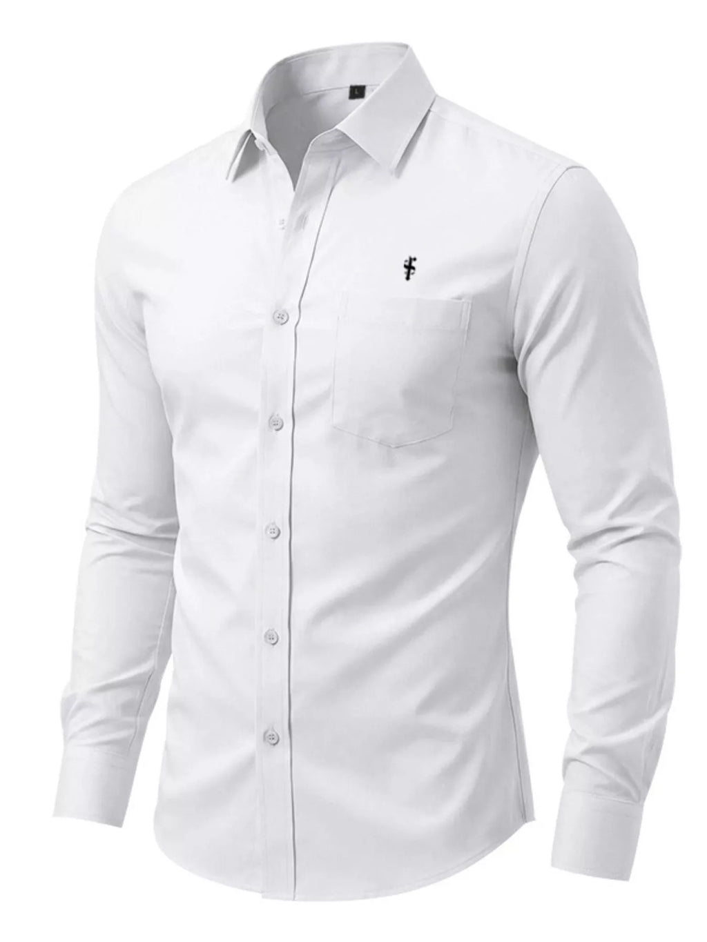 Men's slim fit button-up shirt in plus size from Trendsi, shown in a full-size men's shirt with a classic collar and long sleeves.
