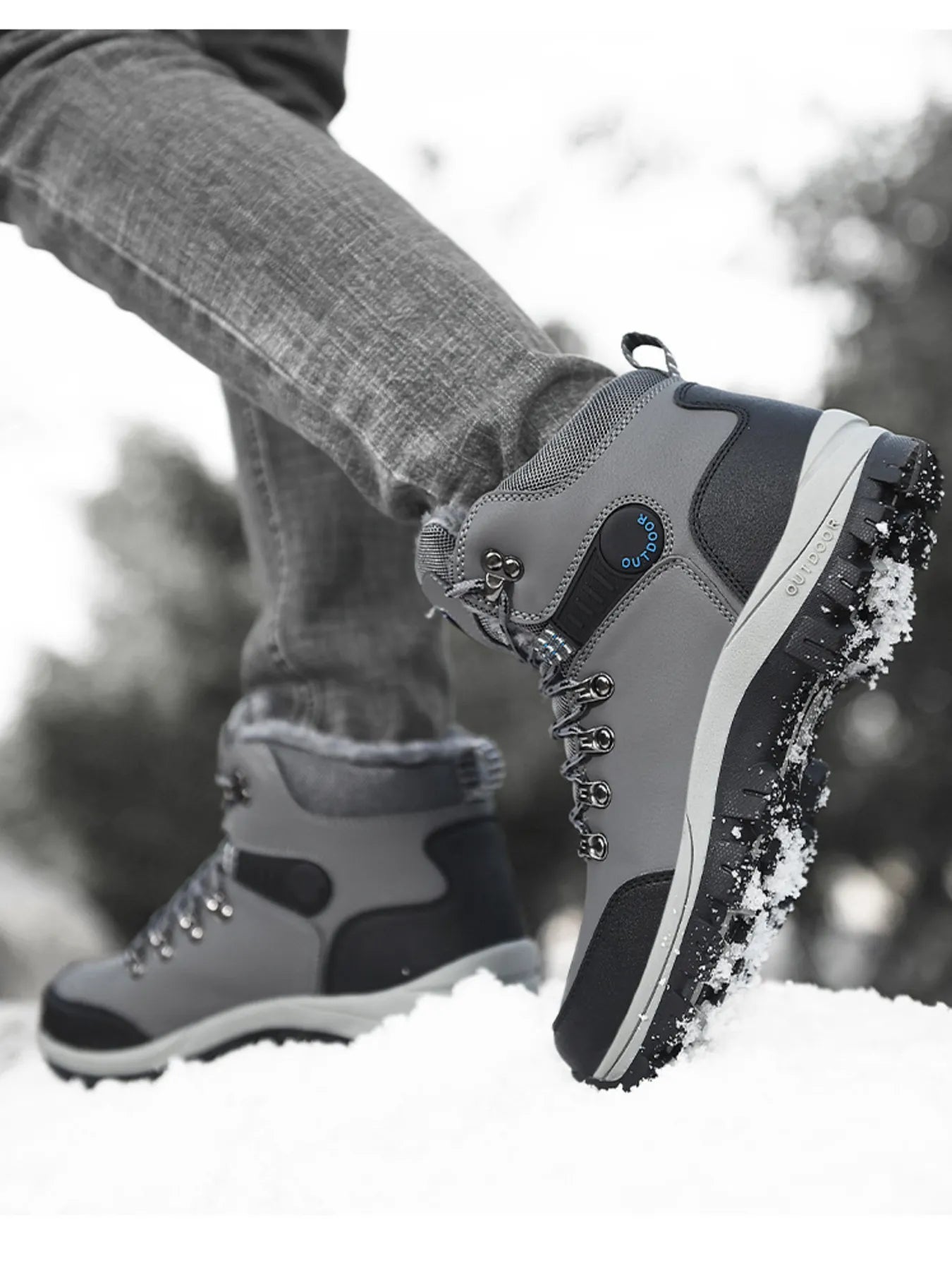 Men's lace-up ankle boots from Trendsi, featuring stylish leather design and sturdy soles, perfect for casual or dressy outfits.