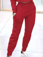 Simply Love casual chic cropped sweatshirt and jogger set, stylish and comfortable outfit with relaxed fit and soft fabric.